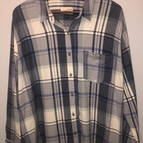 UNIVERSAL THREADS Button Down Blue & Gray Flannel/ Women's Size XXL "EUC" - Picture 5 of 11